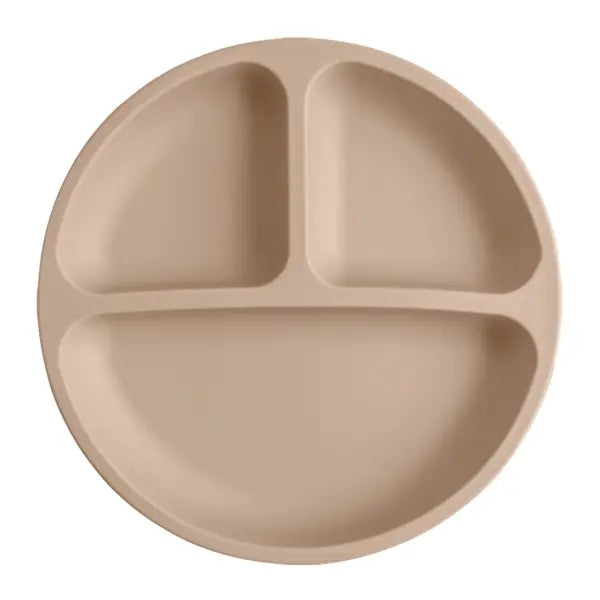 1PC Baby Silicone Suction Plate – BPA-Free Toddler Feeding Bowl for Kids Safe Dining Tableware - 59-taupe