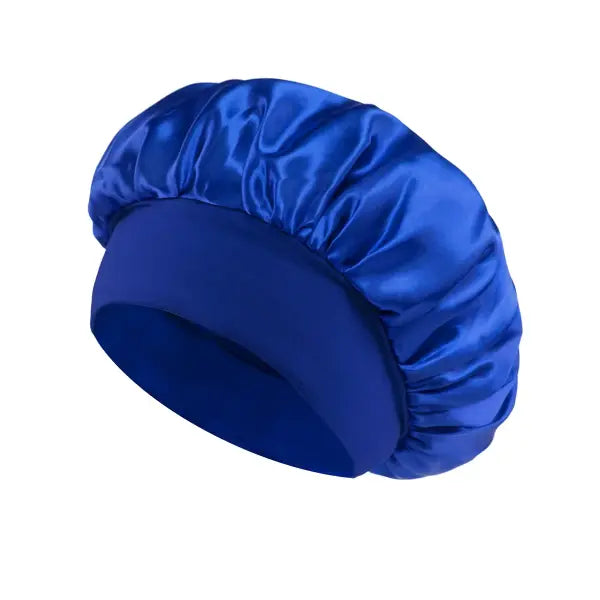 Satin Lined Bonnet Hair Wrap for Women (Soft Silk Satin) – Sleep Cap - Royal Blue