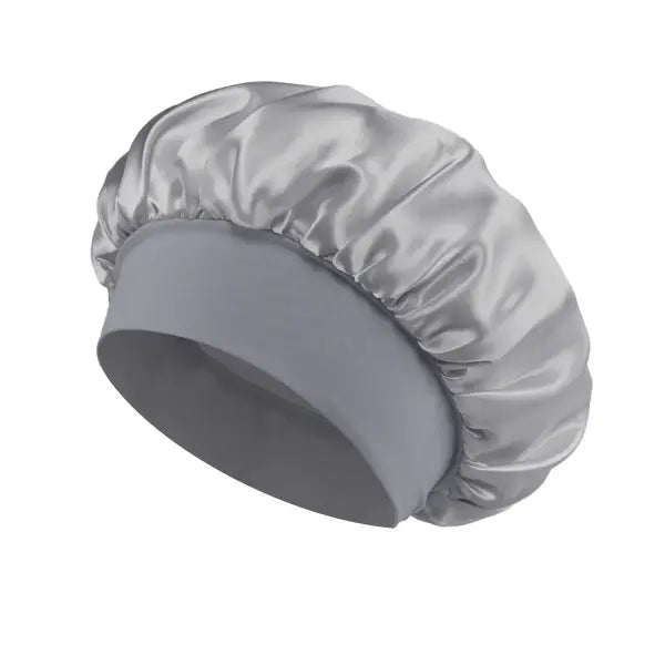 Satin Lined Bonnet Hair Wrap for Women (Soft Silk Satin) – Sleep Cap - Grey