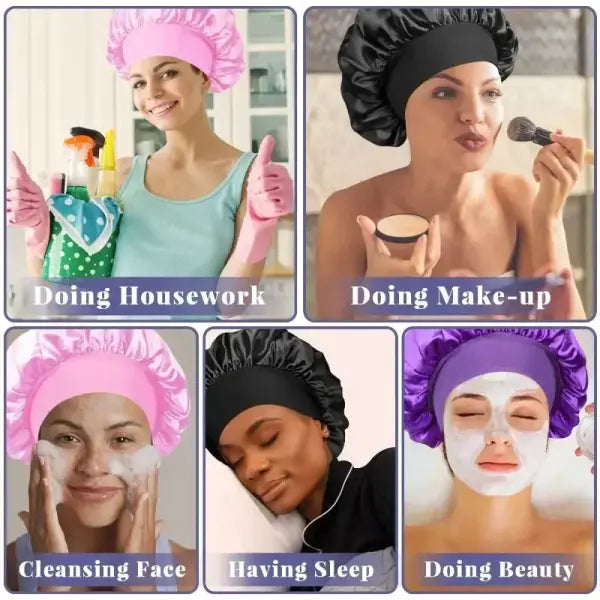 Satin Lined Bonnet Hair Wrap for Women (Soft Silk Satin) – Sleep Cap