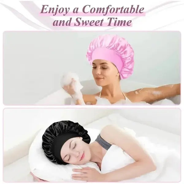 Satin Lined Bonnet Hair Wrap for Women (Soft Silk Satin) – Sleep Cap