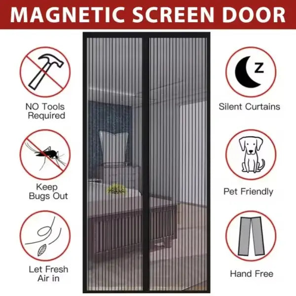 1PCSAnti-Mosquito Net Summer Automatic Closing Magnetic Mosquito Net Invisible Door Mesh Anti Bug Fly Partition Curtain