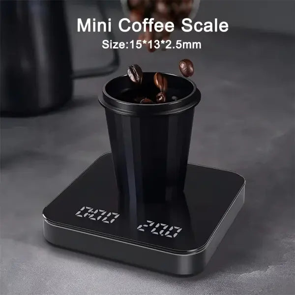 1Set Electronic Coffee Scale with Silicone Pad Digital Coffee Scale with Timer LED Display USB Charging Home Cafe