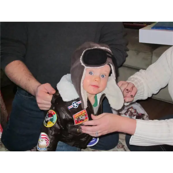 Kids PU Leather A2 Bomber Jacket – Vintage Pilot Flight Coat for Boys & Girls Ages 2–12 Winter Outerwear