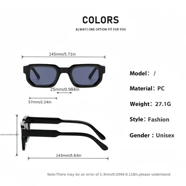 3pcs vintage rectangle women fashion retro sunglasses UV400 protection