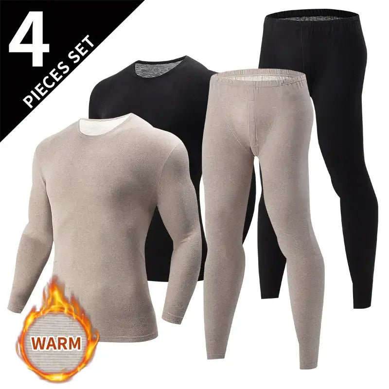 2/4 Pcs Men’s Solid Color Simple Autumn And Winter Thermal Underwear Comfortable And Casual Bottoming Underwear