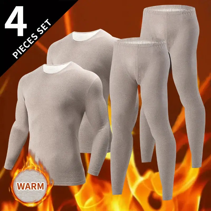 2/4 Pcs Men’s Solid Color Simple Autumn And Winter Thermal Underwear Comfortable And Casual Bottoming Underwear