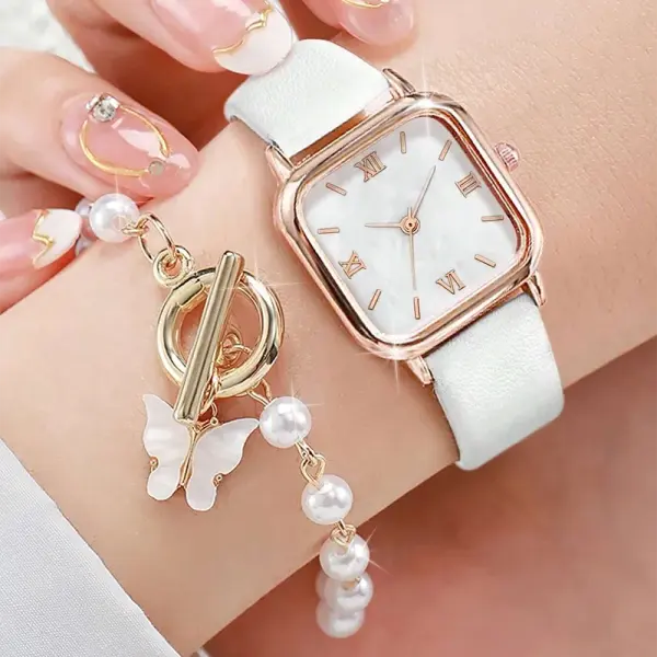 Fashion Minimalist Watch Luxury with Arabic Numeral Markers - White C