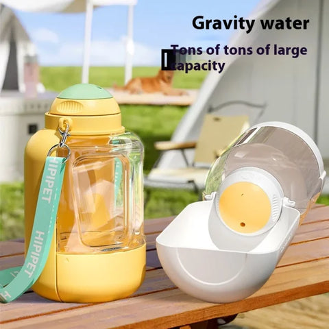 2-in-1 Dog Drinking Water Bottle with Detachable Food Container