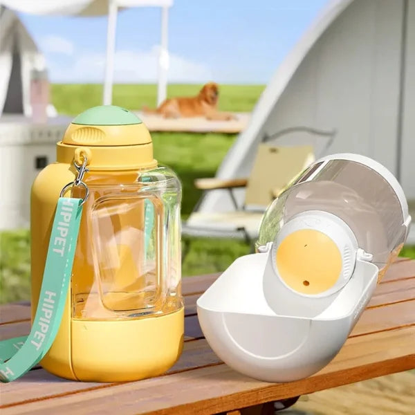 2-in-1 Dog Drinking Water Bottle with Detachable Food Container