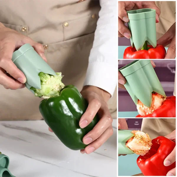2-in-1 Fruit and Chili Pepper Corer Portable Seed Removing Tool - Himpall