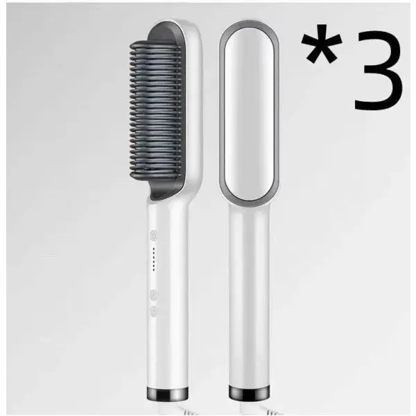 2 In 1 Hair Straightener Hot Comb with Negative Ion Technology - 2pcs A Black / US / With box - Hair Straightener