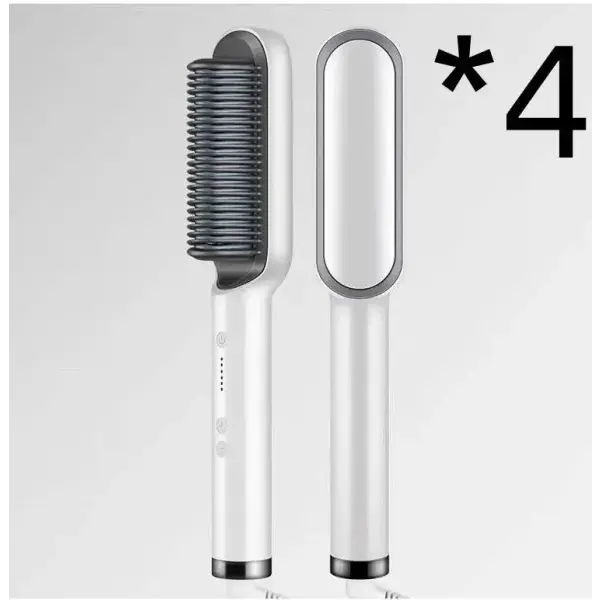 2 In 1 Hair Straightener Hot Comb with Negative Ion Technology - 2pcs A Black / US / With box - Hair Straightener