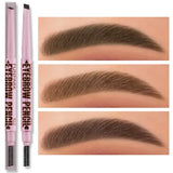 2 in1 Eyebrow pencil professional Cosmetics makeup for women 5 Colors Waterproof Eyebrow Tattoo brush Long Lasting