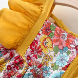 2 Pcs Baby Girl Summer Dress Set – Floral Flying Sleeve Princess Dress with Matching Hat (Size 80–110)