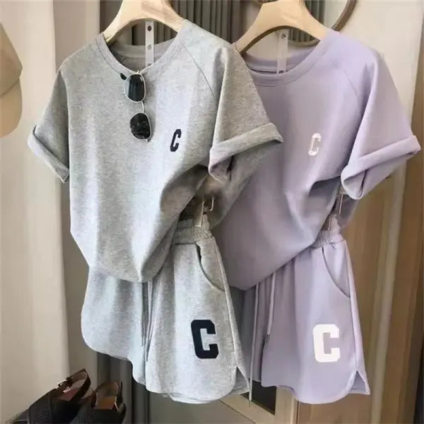 Women Summer Short Sleeve Pajama Set Plus Size Comfortable Sleepwear