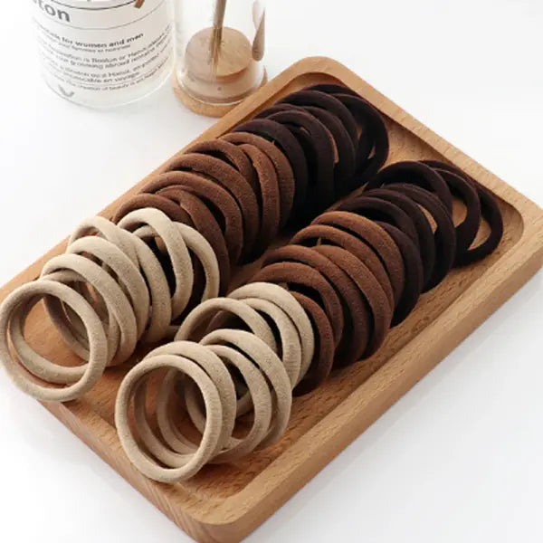 100pcs Kids Elastic Hair Bands Girls Sweets Scrunchie Set - Coffee / 20pcs