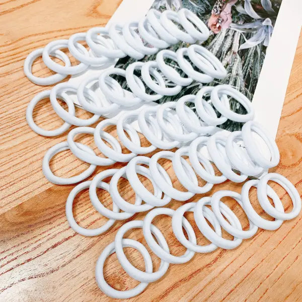 100pcs Kids Elastic Hair Bands Girls Sweets Scrunchie Set - WHITE / 50pcs