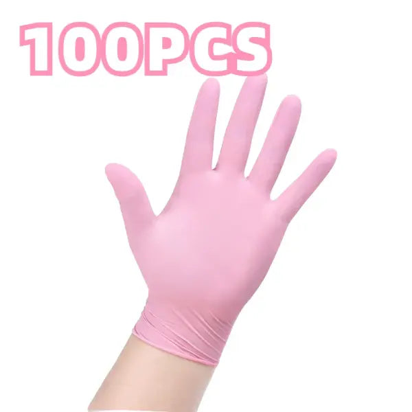 20/50/100PCS Pink Nitrile Gloves Household Cleaning Nitrile Gloves Kitchen Cooking Petcare Beauty Nail Multifunctional