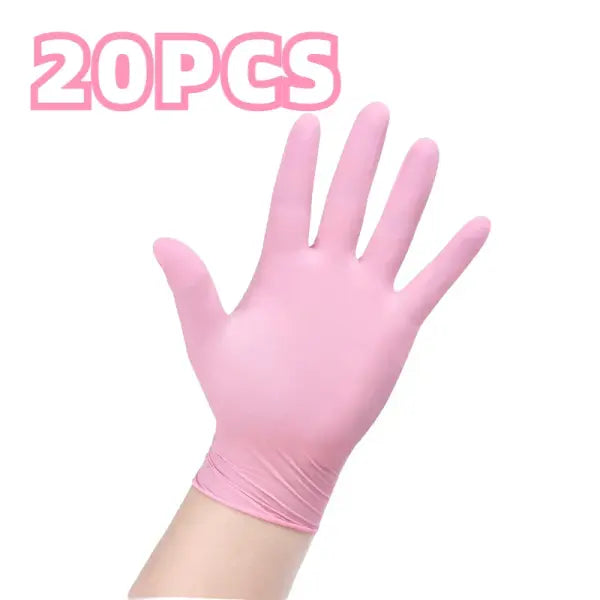 20/50/100PCS Pink Nitrile Gloves Household Cleaning Nitrile Gloves Kitchen Cooking Petcare Beauty Nail Multifunctional