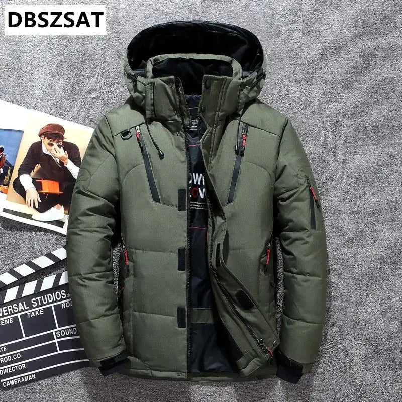 White Duck Down Parka Jacket Waterproof Warm Snow Winter Coat