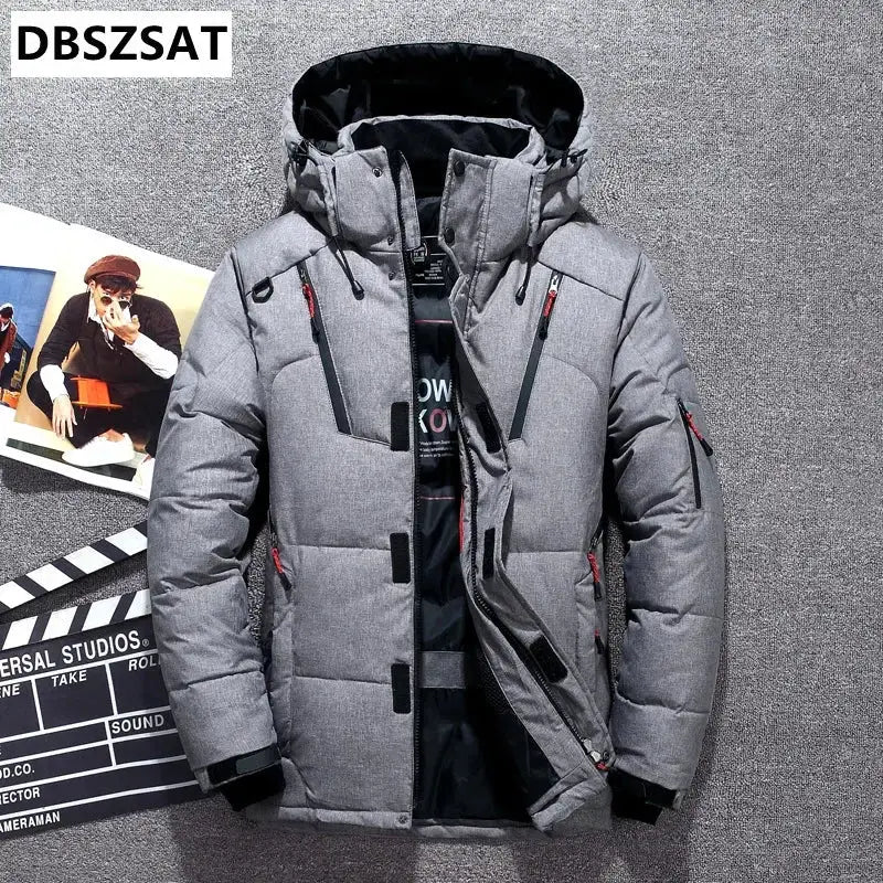 White Duck Down Parka Jacket Waterproof Warm Snow Winter Coat