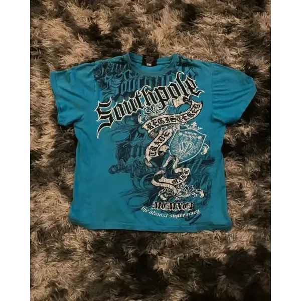 2000s Affliction Graphic Tee for Men – Grunge Wings Cotton T-Shirt Vintage Large Casual Shirt - affliction-13 / M