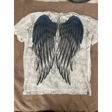 2000s Affliction Graphic Tee for Men – Grunge Wings Cotton T-Shirt Vintage Large Casual Shirt