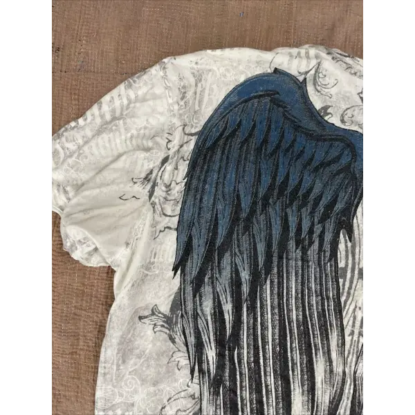 2000s Affliction Graphic Tee for Men – Grunge Wings Cotton T-Shirt Vintage Large Casual Shirt