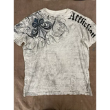 2000s Affliction Graphic Tee for Men – Grunge Wings Cotton T-Shirt Vintage Large Casual Shirt