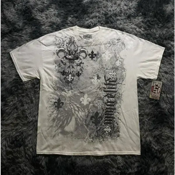 2000s Affliction Graphic Tee for Men – Grunge Wings Cotton T-Shirt Vintage Large Casual Shirt - affliction-15 / M