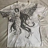 2000s Affliction Oversized Graphic T-Shirt for Men – Retro Punk Hip Hop Cotton Tee Short Sleeve Round Neck