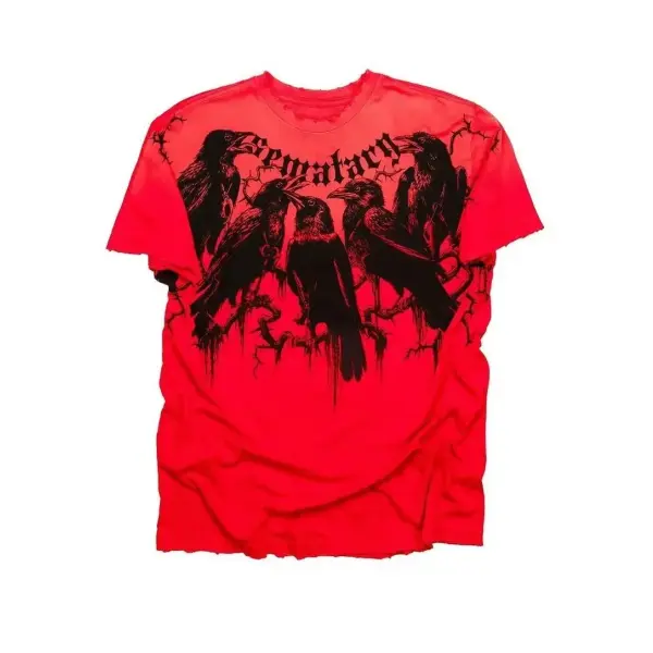 2000s Affliction Oversized Graphic T-Shirt for Men – Retro Punk Hip Hop Cotton Tee Short Sleeve Round Neck