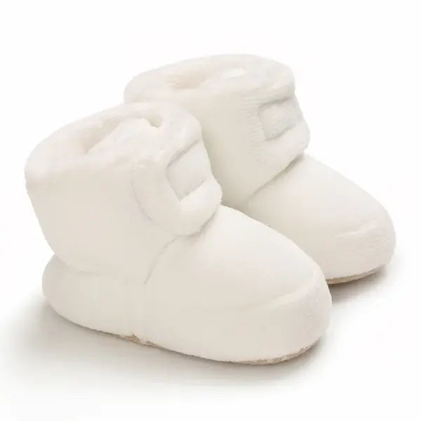 2022 Baby Autumn Winter Boots Baby Girl Boys Winter Warm Shoes Solid Fashion Toddler Fuzzy Balls First Walkers Kid