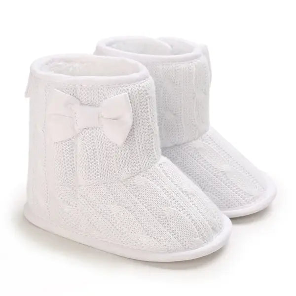 2022 Baby Autumn Winter Boots Baby Girl Boys Winter Warm Shoes Solid Fashion Toddler Fuzzy Balls First Walkers Kid