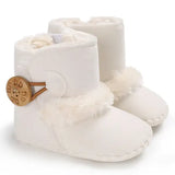 2022 Baby Autumn Winter Boots Baby Girl Boys Winter Warm Shoes Solid Fashion Toddler Fuzzy Balls First Walkers Kid