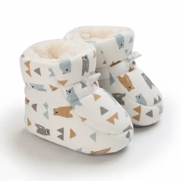 2022 Baby Autumn Winter Boots Baby Girl Boys Winter Warm Shoes Solid Fashion Toddler Fuzzy Balls First Walkers Kid