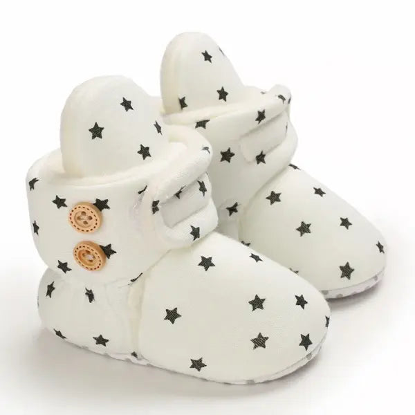 2022 Baby Autumn Winter Boots Baby Girl Boys Winter Warm Shoes Solid Fashion Toddler Fuzzy Balls First Walkers Kid