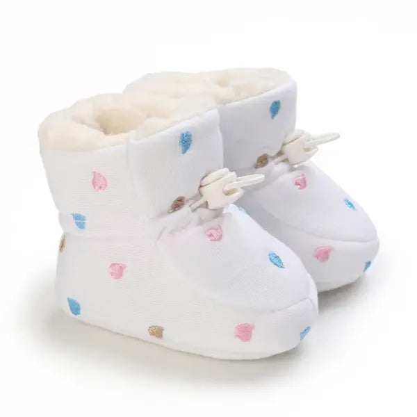 2022 Baby Autumn Winter Boots Baby Girl Boys Winter Warm Shoes Solid Fashion Toddler Fuzzy Balls First Walkers Kid