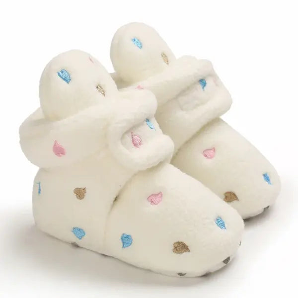 2022 Baby Autumn Winter Boots Baby Girl Boys Winter Warm Shoes Solid Fashion Toddler Fuzzy Balls First Walkers Kid