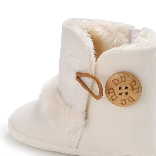 2022 Baby Autumn Winter Boots Baby Girl Boys Winter Warm Shoes Solid Fashion Toddler Fuzzy Balls First Walkers Kid