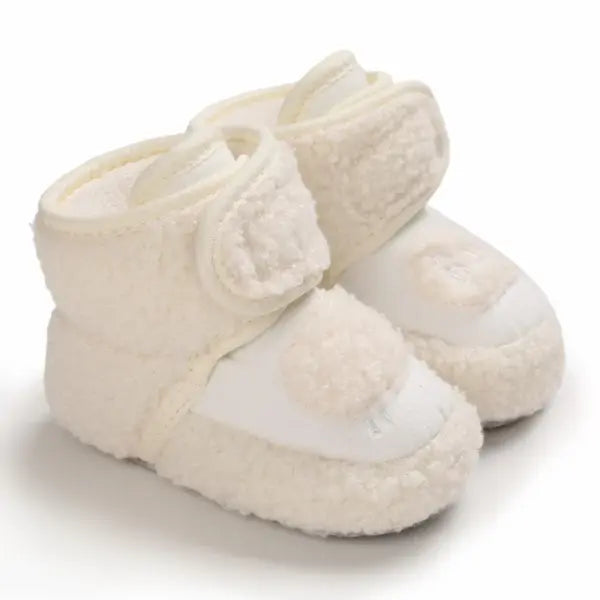 2022 Baby Autumn Winter Boots Baby Girl Boys Winter Warm Shoes Solid Fashion Toddler Fuzzy Balls First Walkers Kid