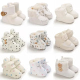 2022 Baby Autumn Winter Boots Baby Girl Boys Winter Warm Shoes Solid Fashion Toddler Fuzzy Balls First Walkers Kid