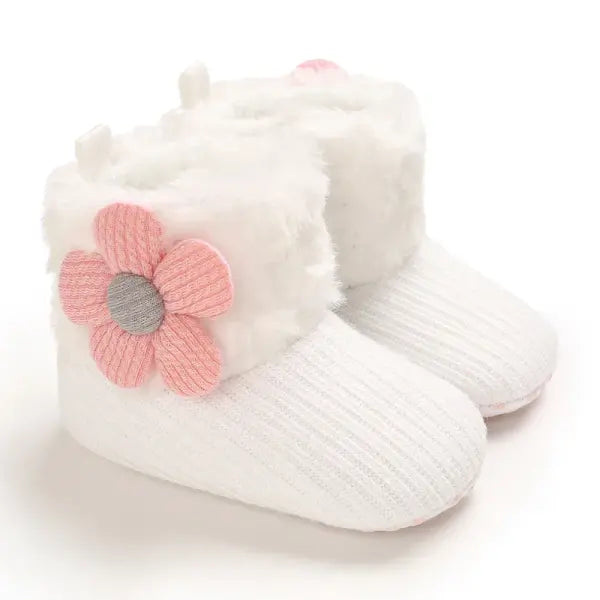 2022 Baby Autumn Winter Boots Baby Girl Boys Winter Warm Shoes Solid Fashion Toddler Fuzzy Balls First Walkers Kid