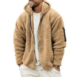 Men’s Autumn & Winter Double-Sided Fleece Jacket – Loose Hooded Casual Warm Coat