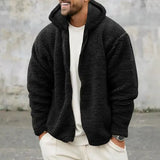 Men’s Autumn & Winter Double-Sided Fleece Jacket – Loose Hooded Casual Warm Coat