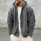Men’s Autumn & Winter Double-Sided Fleece Jacket – Loose Hooded Casual Warm Coat