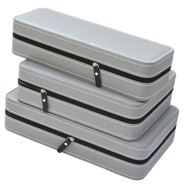 Watch Storage Boxes Leatherette Zipper Multifunctional Display