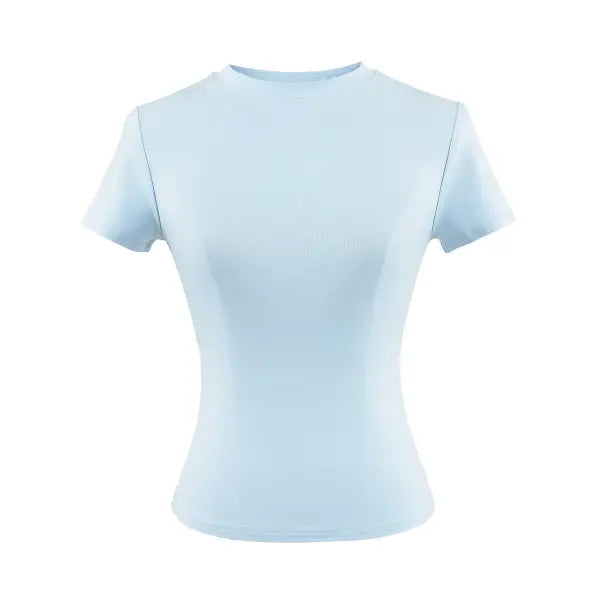 Women’s Slim Fit Short Sleeve T-Shirt – Solid Color Y2K Casual Fashion Top - 07 / M / CHINA