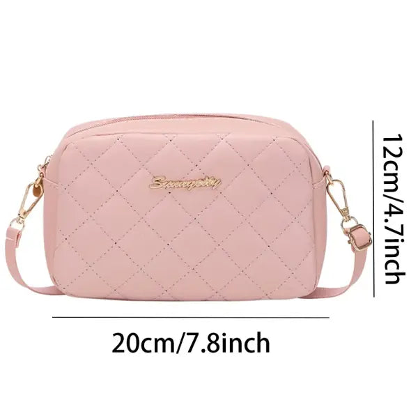 Tassel Small Messenger Bag Lingge Embroidery PU Leather Fashion Crossbody